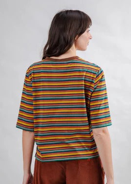 T-shirt à rayures en coton biologique | multicolore "stripes squared tee multicolor - multicolor"