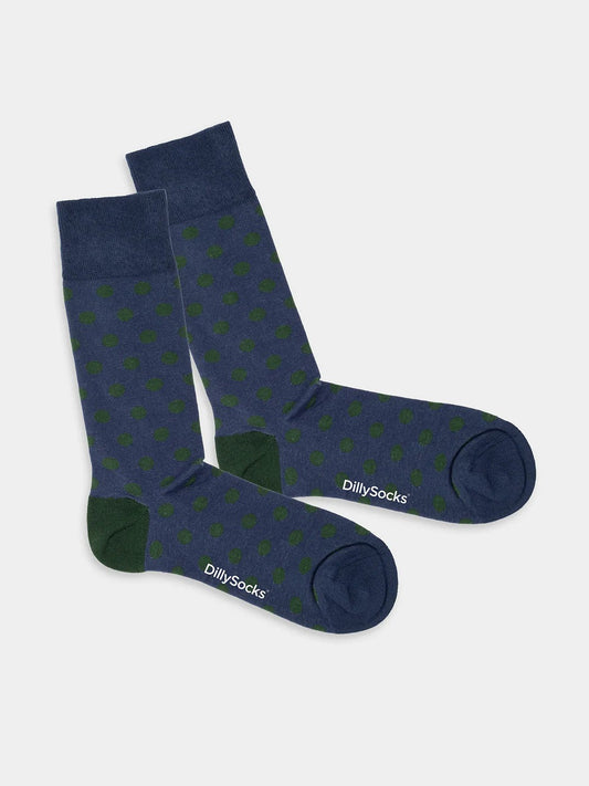 Chaussettes en coton bio | bleu "shade dots"