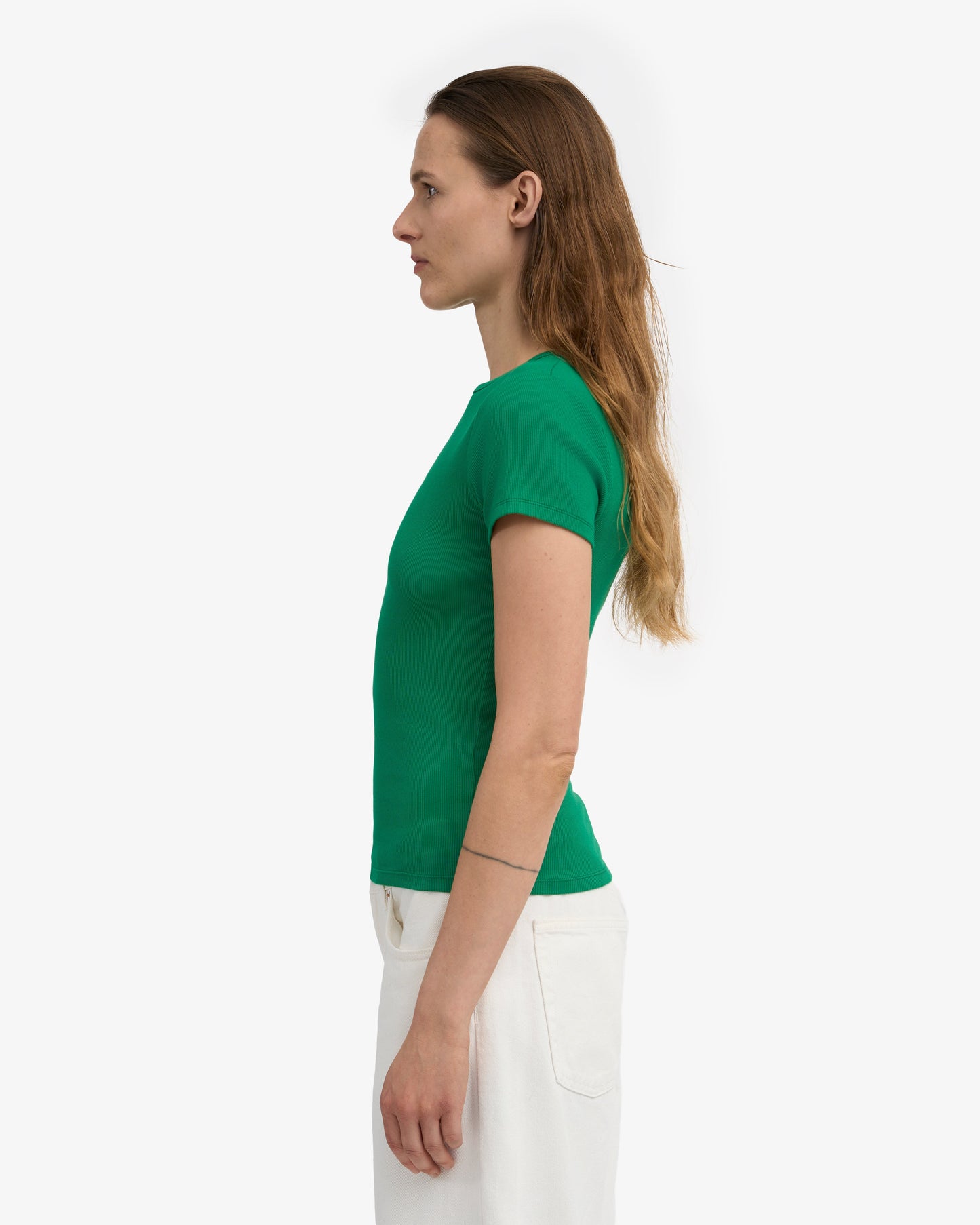 T-shirt côtelé en coton bio | vert "organic rib ss t-shirt - kelly green"