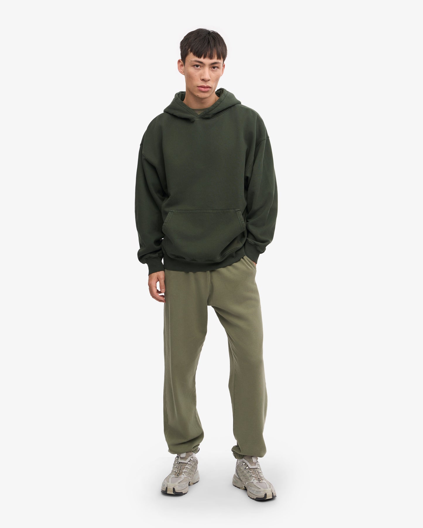 Sweat à capuche oversize en coton bio | vert "hunter green"