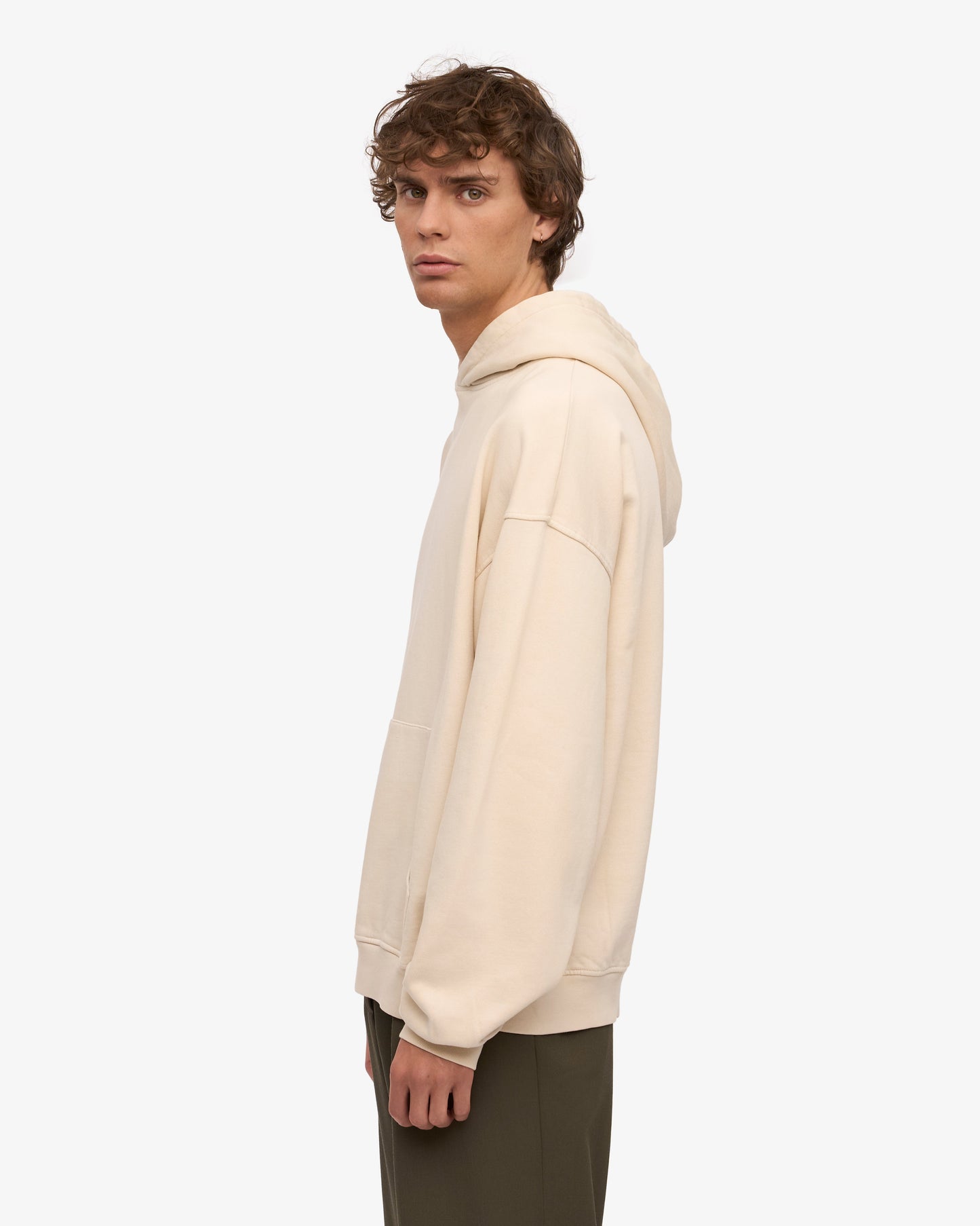 Sweat à capuche oversize en coton bio | écru "ivory white"