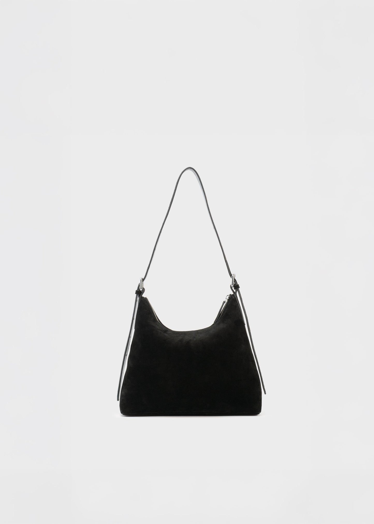 Sac à main en cuir suède certifié | noir "bari"