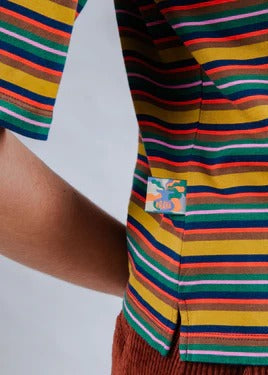 T-shirt à rayures en coton biologique | multicolore "stripes squared tee multicolor - multicolor"