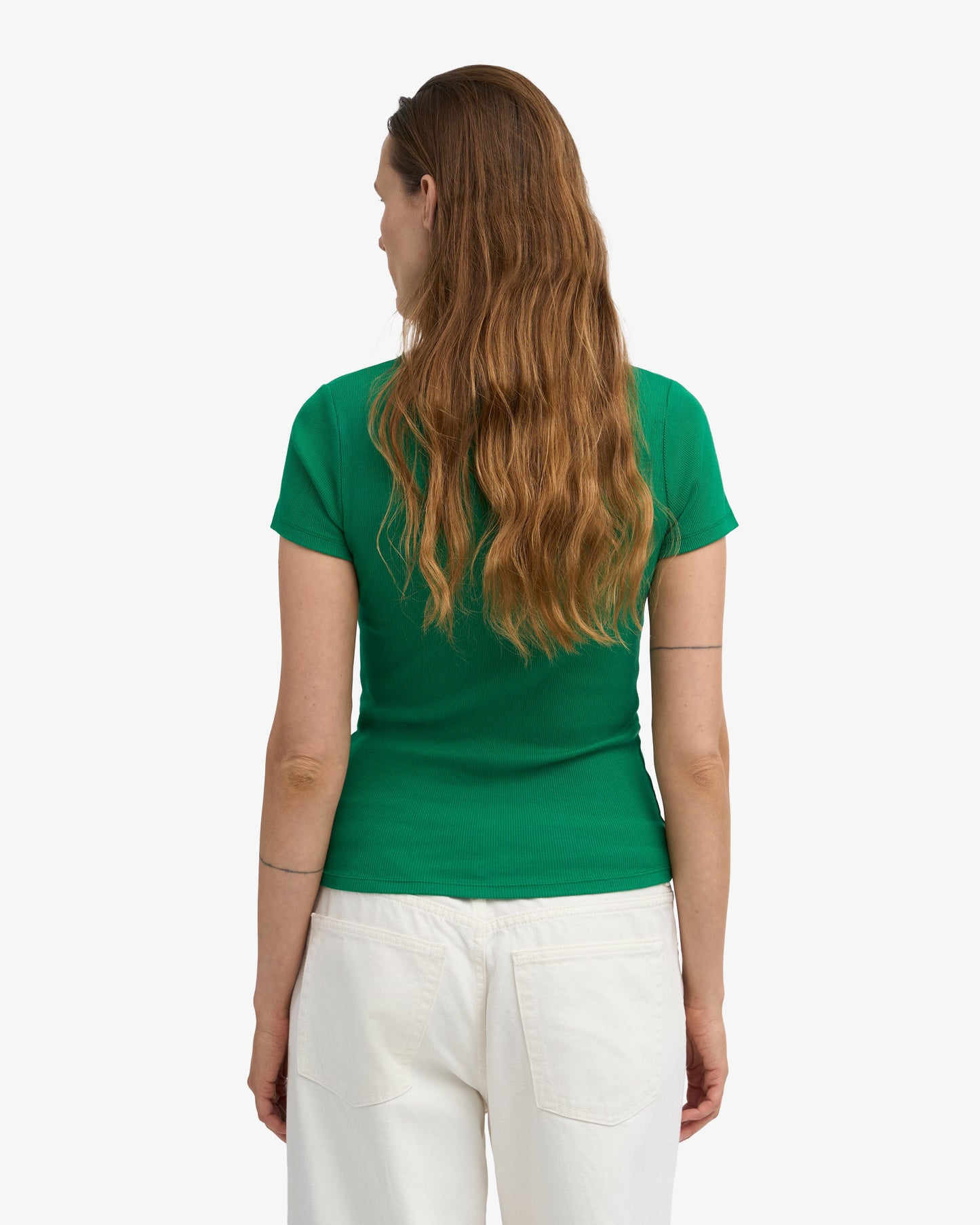 T-shirt côtelé en coton bio | vert "organic rib ss t-shirt - kelly green"