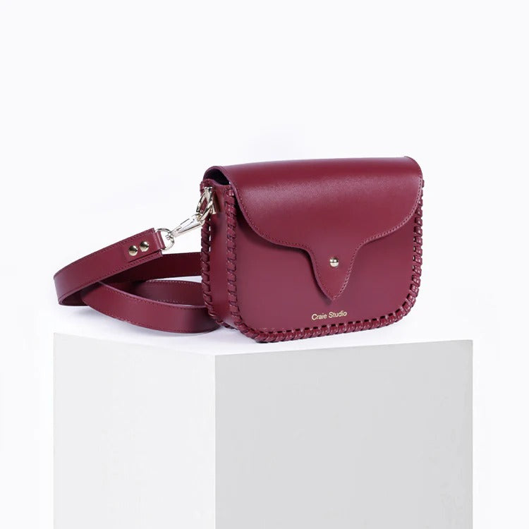 Sac à main en cuir certifié | prune "west - prune"