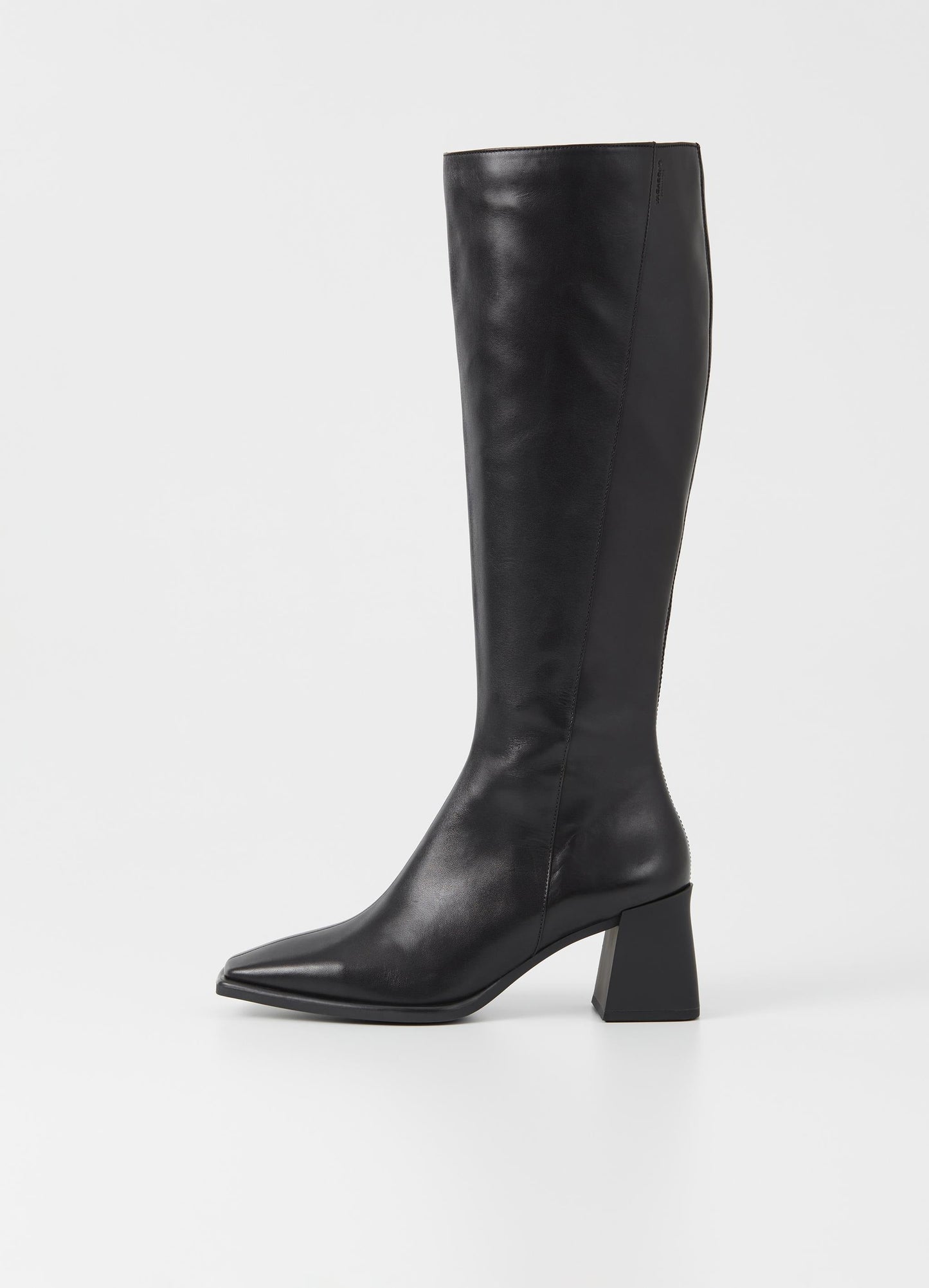 Bottes hautes en cuir certifié | noir "hedda - black"