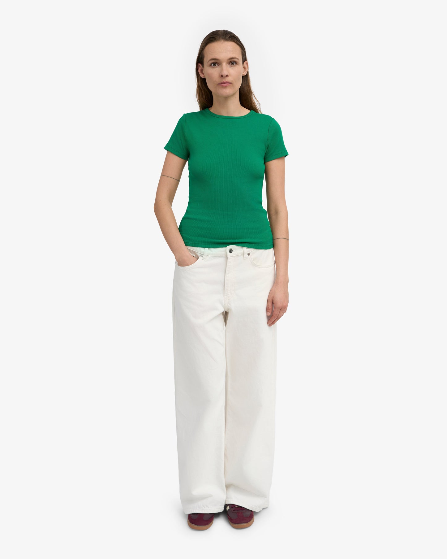 T-shirt côtelé en coton bio | vert "organic rib ss t-shirt - kelly green"