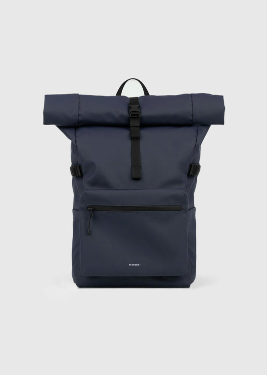 Sac à dos 34L en matière recyclée | bleu foncé "stream rolltop backpack l - navy"