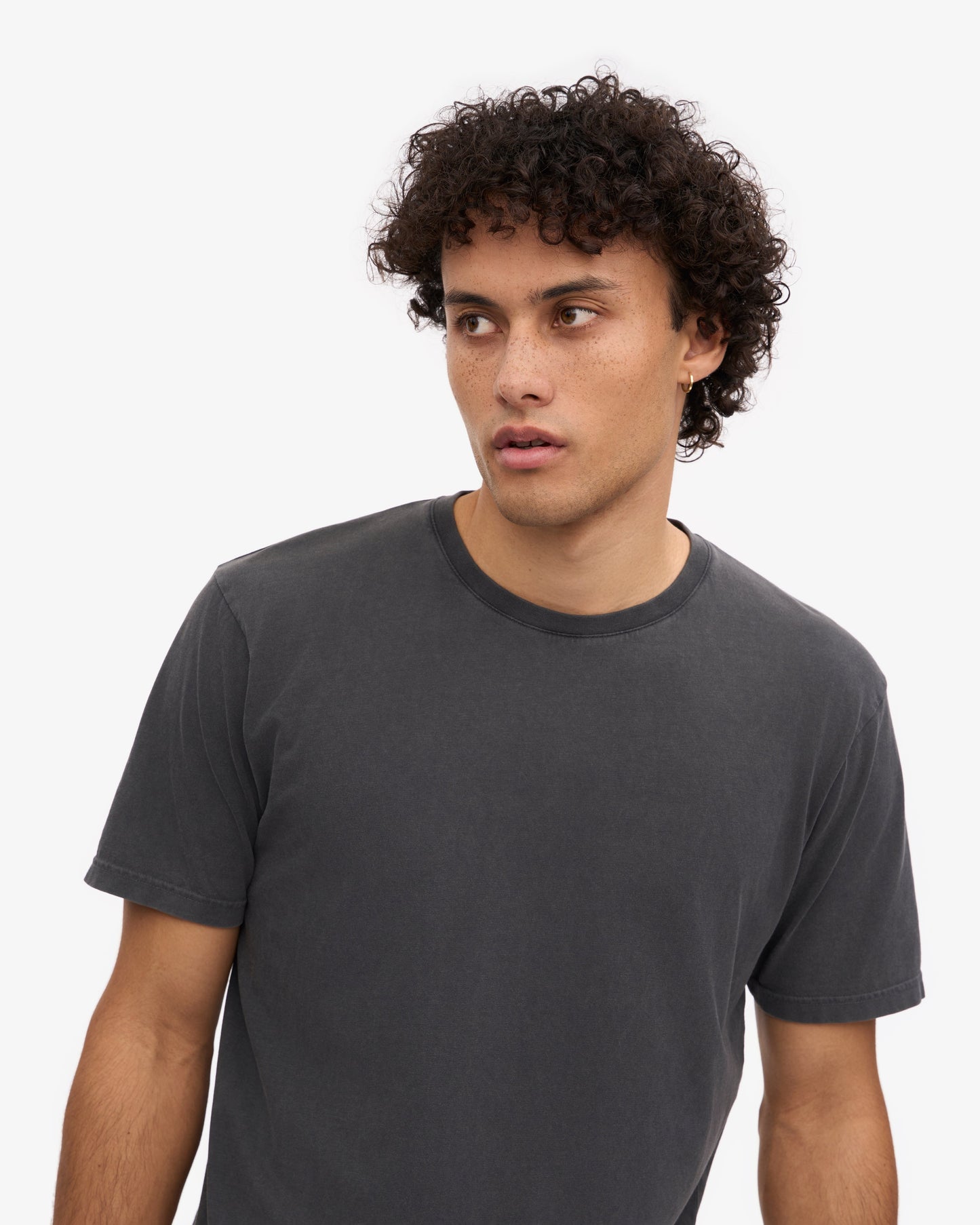 T-shirt manches courtes délavé en coton bio | noir "classic organic tee faded black"