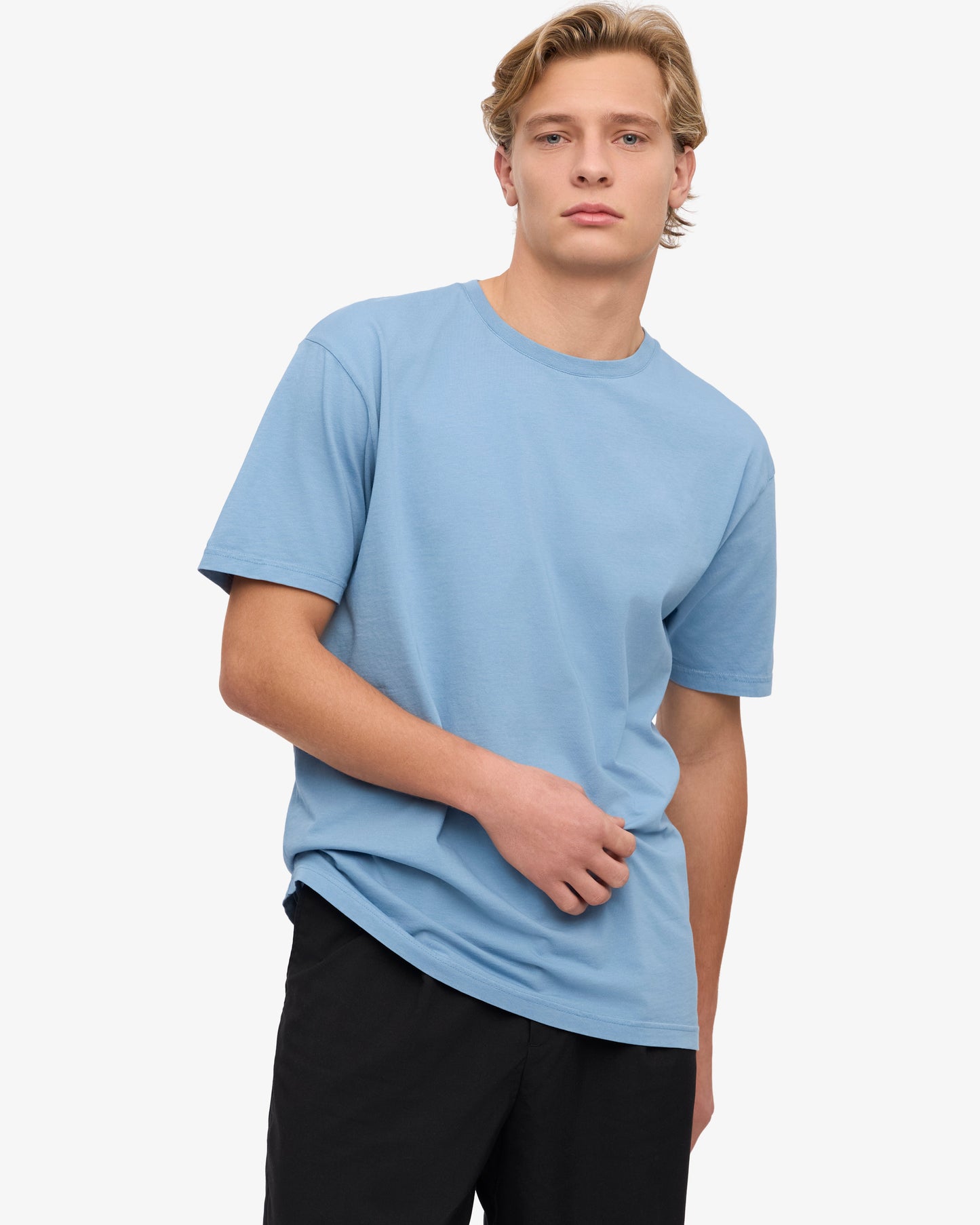T-shirt en coton bio | bleu "classic organic tee - Seaside Blue"