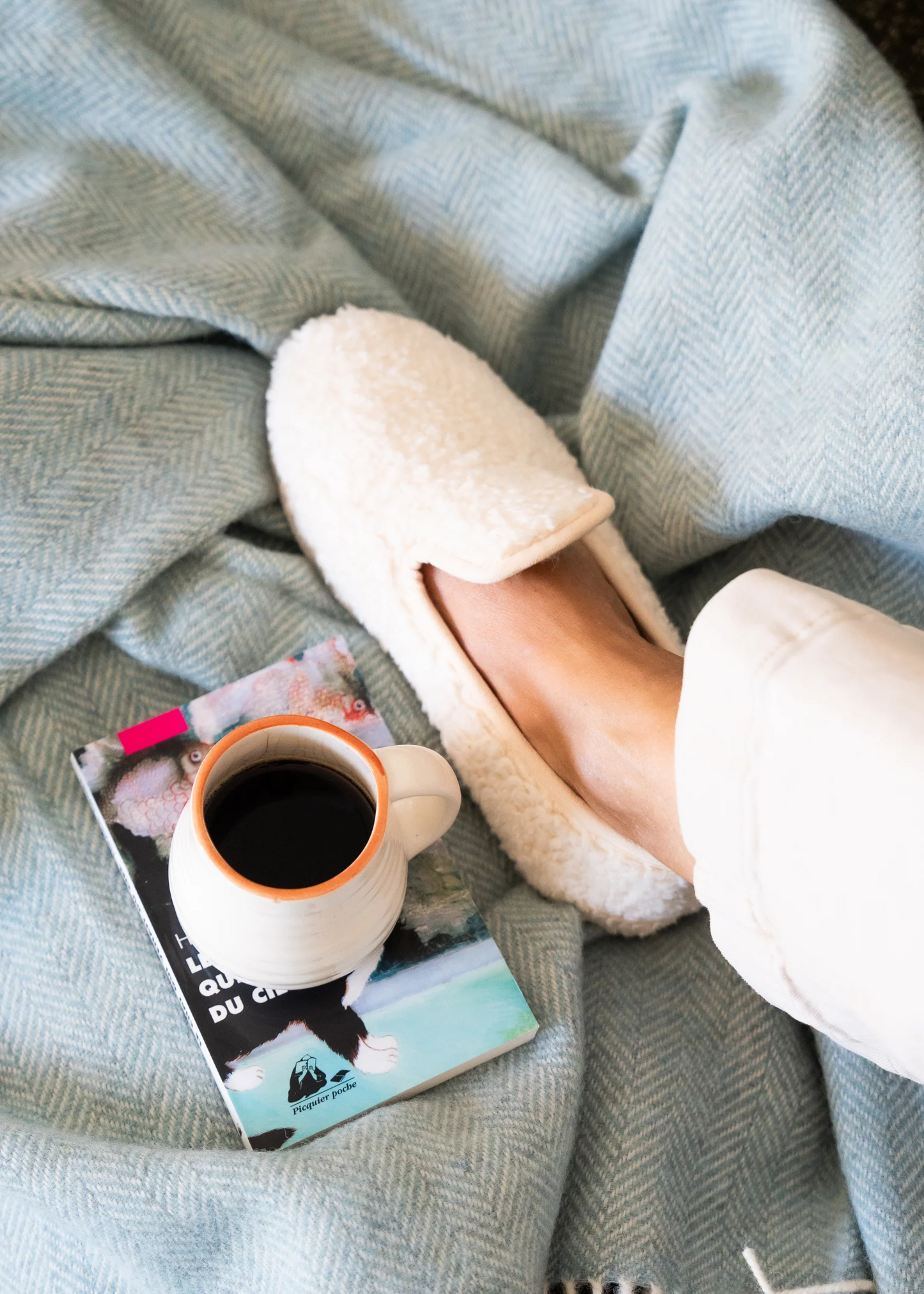 Chaussons en laine francaise | blanc "francine blanc"