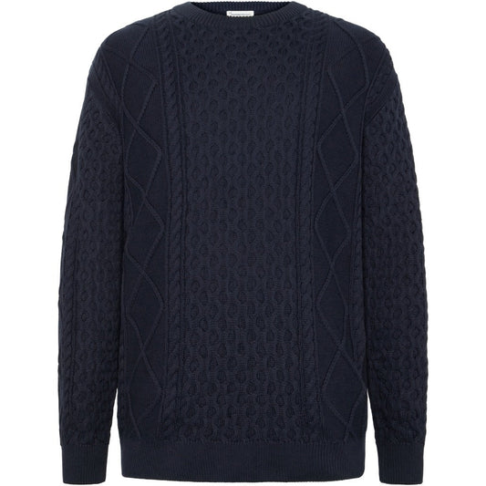 organic cotton cable knit gots - night sky