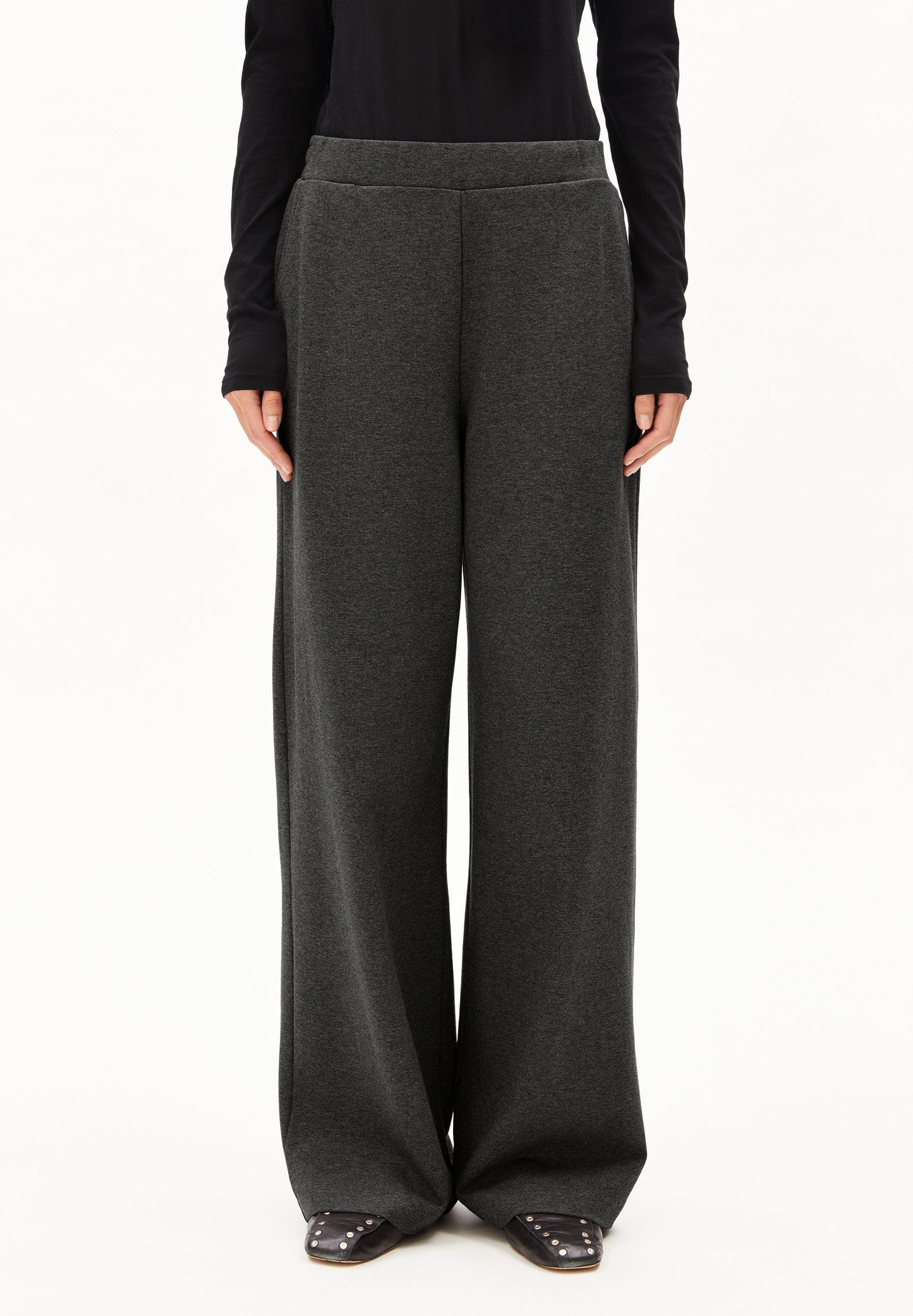 Pantalon en ecovero et matière recyclée | gris "himaari - steel melange"