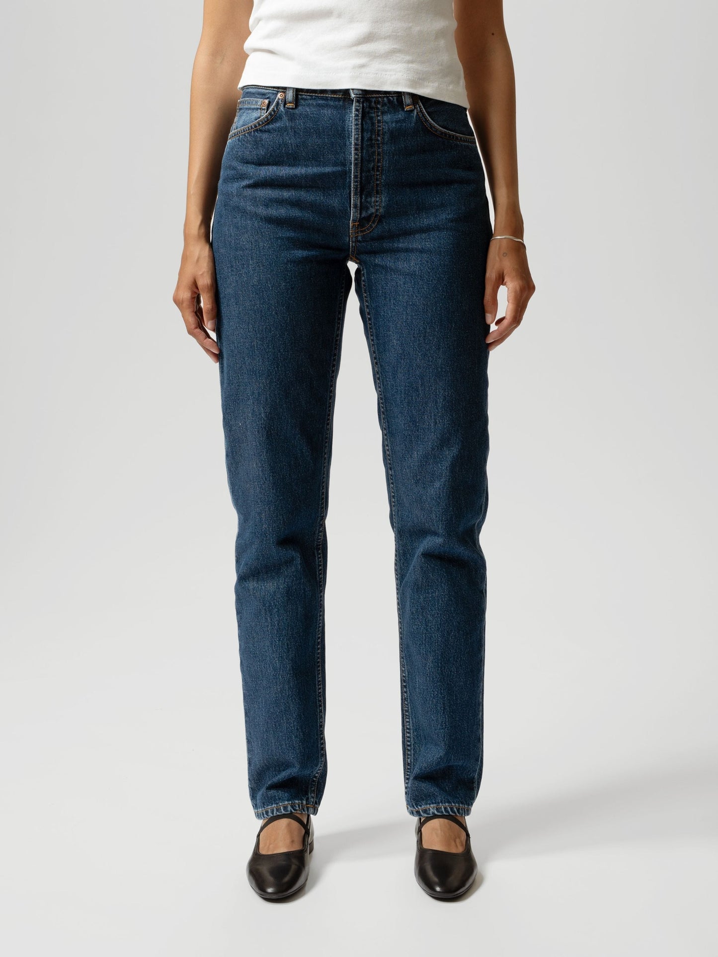 Jean mom en coton bio | bleu foncé 'breezy britt - evening-jazz'