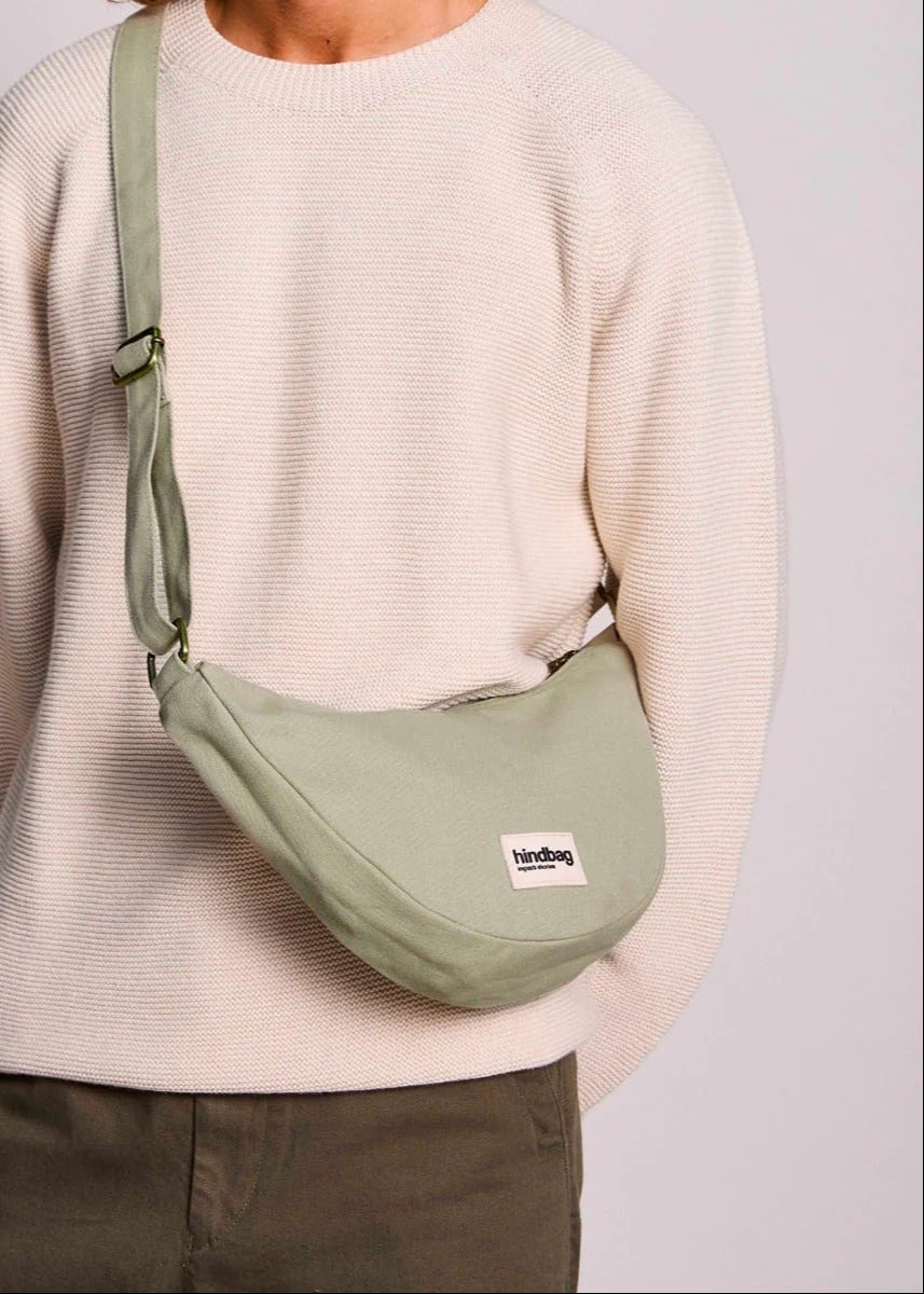 Sac bandoulière en coton bio  | vert "andrea vert argile"