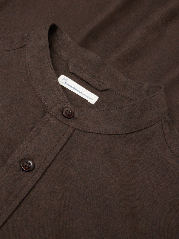 Chemise flanelle col officier en coton bio | marron "flannel shirt - chocolate torte"