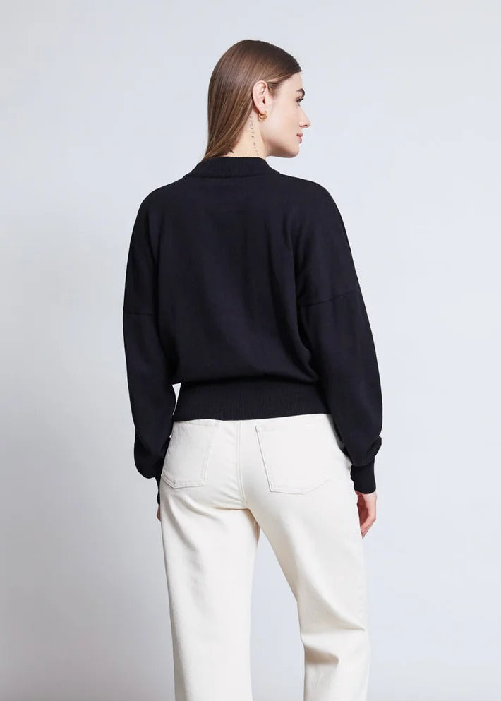 Pull oversize en coton bio | Noir "yin black"