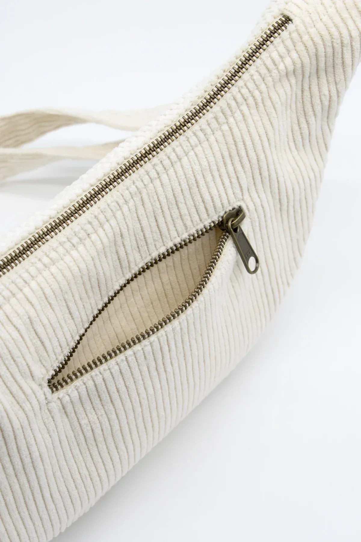 Sac bandoulière en coton bio  | écru "andrea velours"