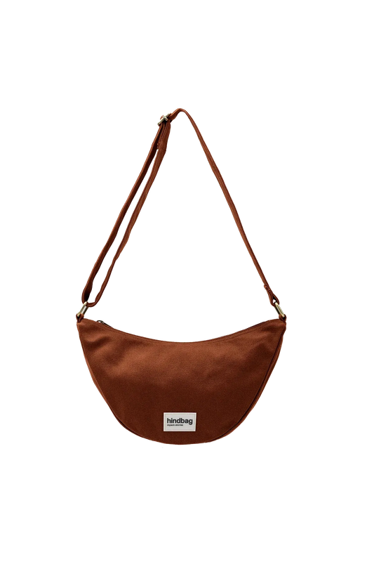 Sac bandoulière en coton bio  | marron "andrea chocolat"