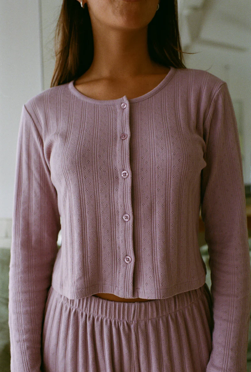 Top pyjama en coton bio | mauve "maud"