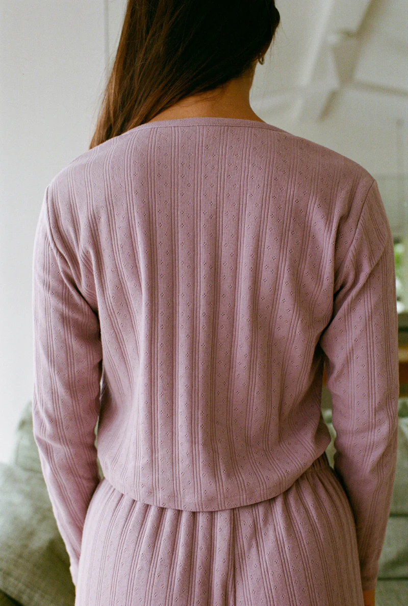 Top pyjama en coton bio | mauve "maud"