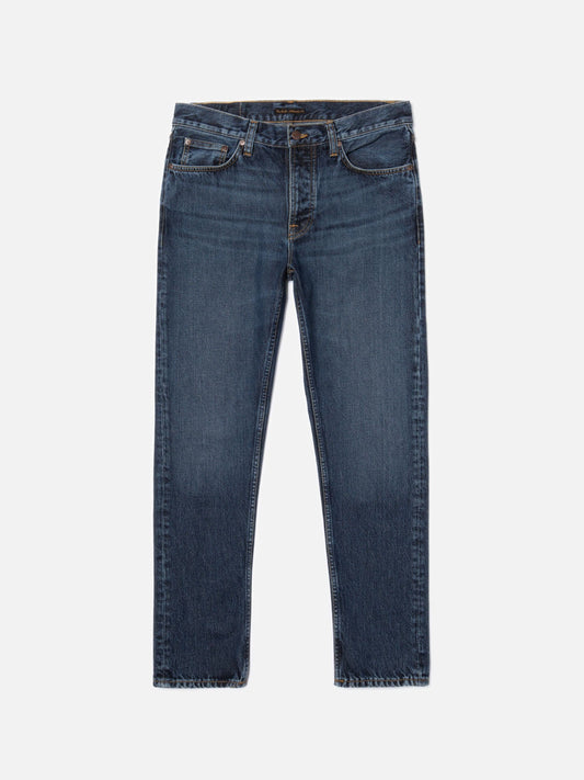 Jean fuselé en coton bio | bleu foncé "steady eddie ii blue soil"