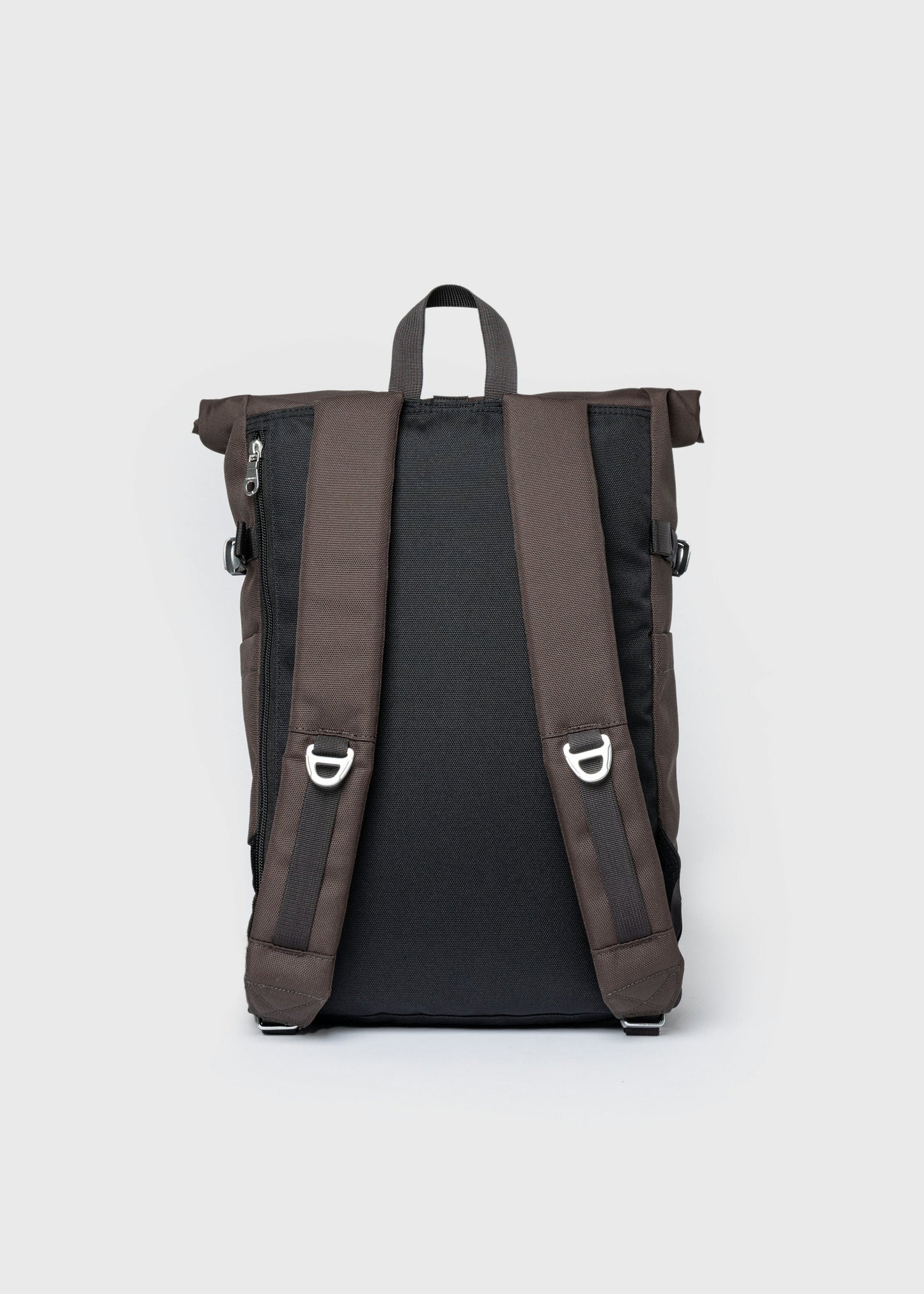 Sac à dos 23L en matière recyclée | marron "icon rolltop backpack m - brown with natural leather"