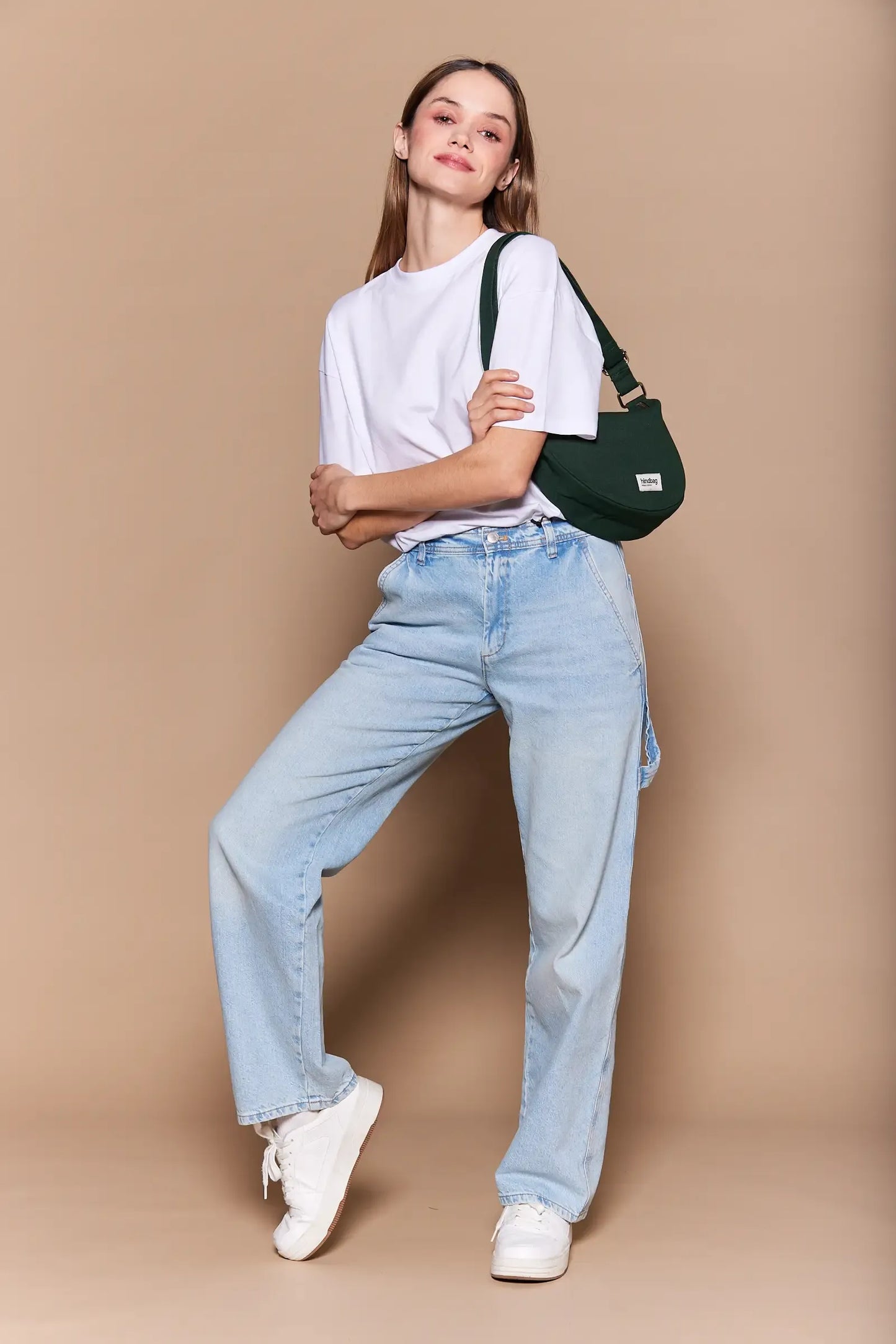 Sac bandoulière en coton bio  | vert "andrea vert sapin"