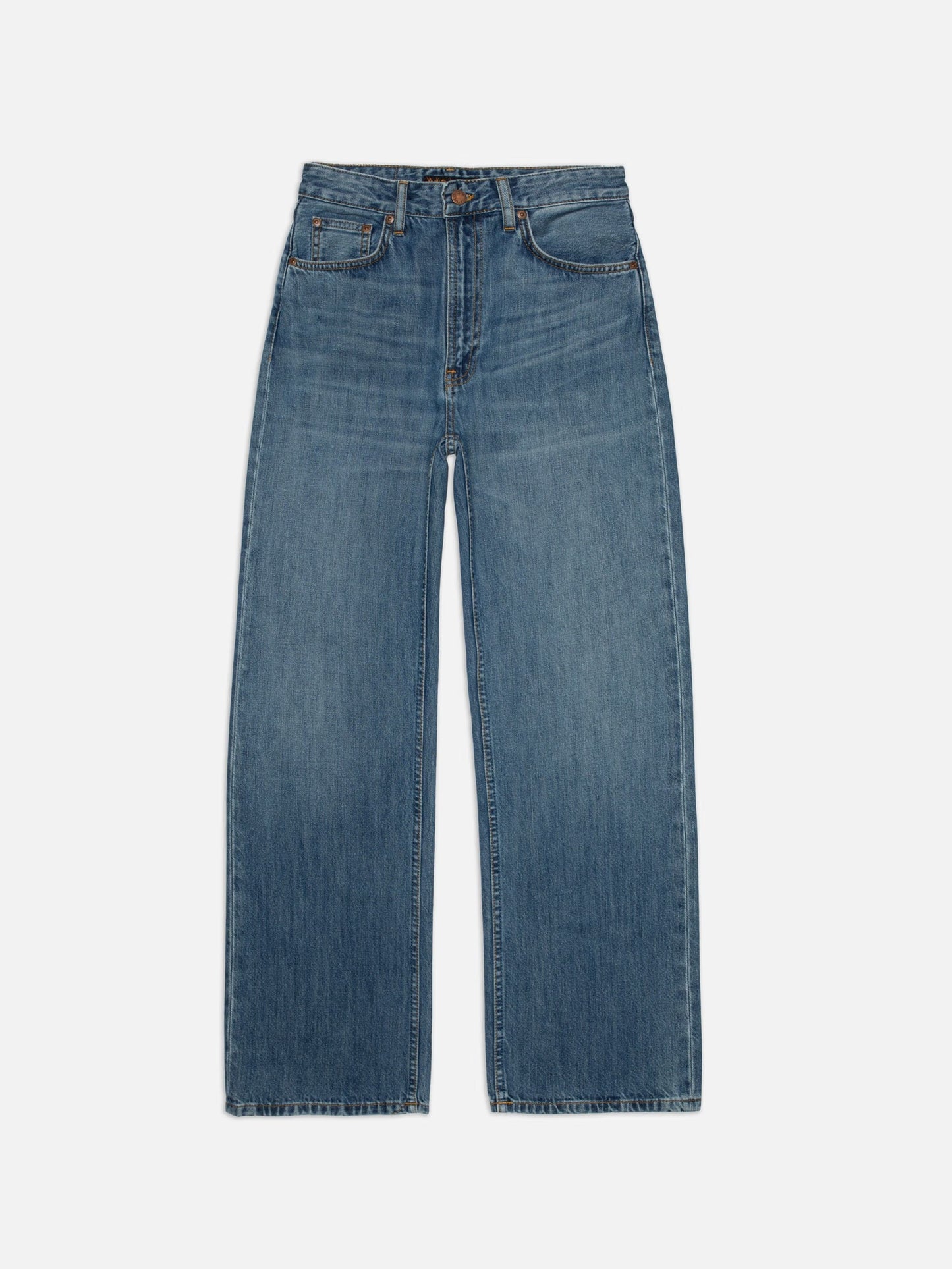 Jean droit large en coton bio | bleu "clean eileen clear skies"