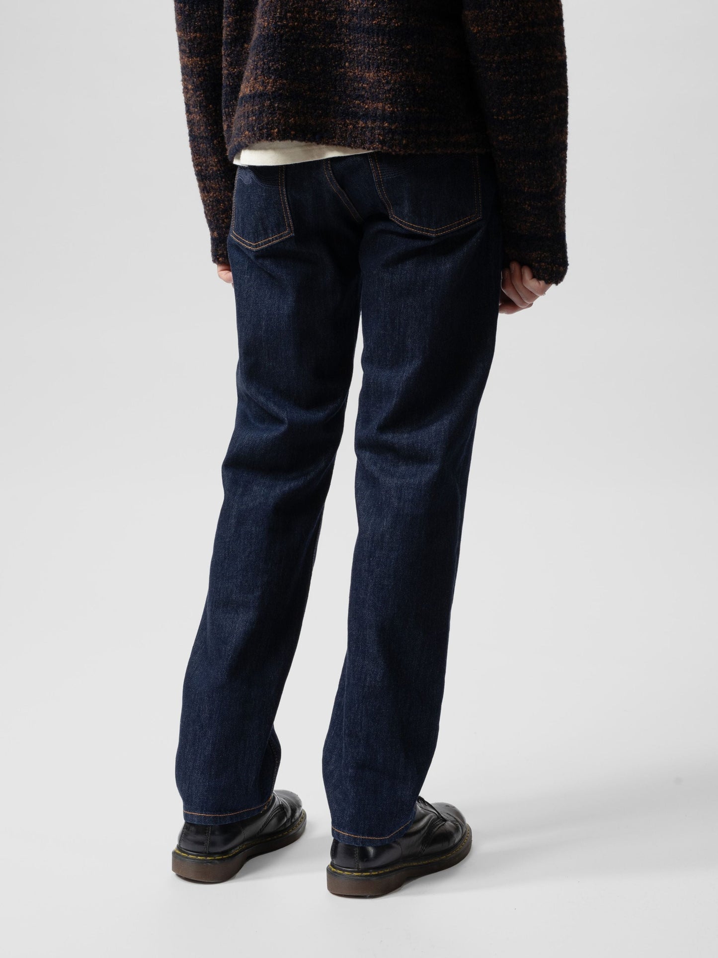 Jean droit large en coton bio  brut "rad rufus blue one wash"
