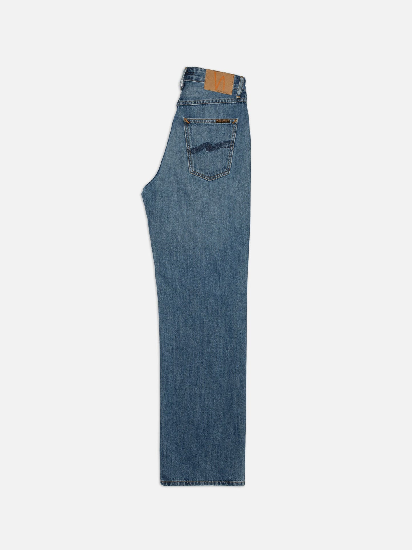 Jean droit large en coton bio | bleu "clean eileen clear skies"