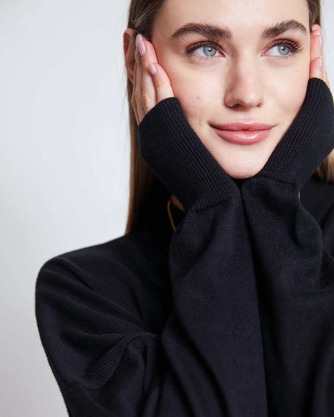 Pull oversize en coton bio | Noir "yin black"