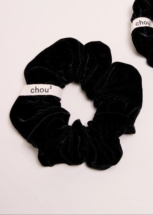 chouchou en velours upcyclée | noir