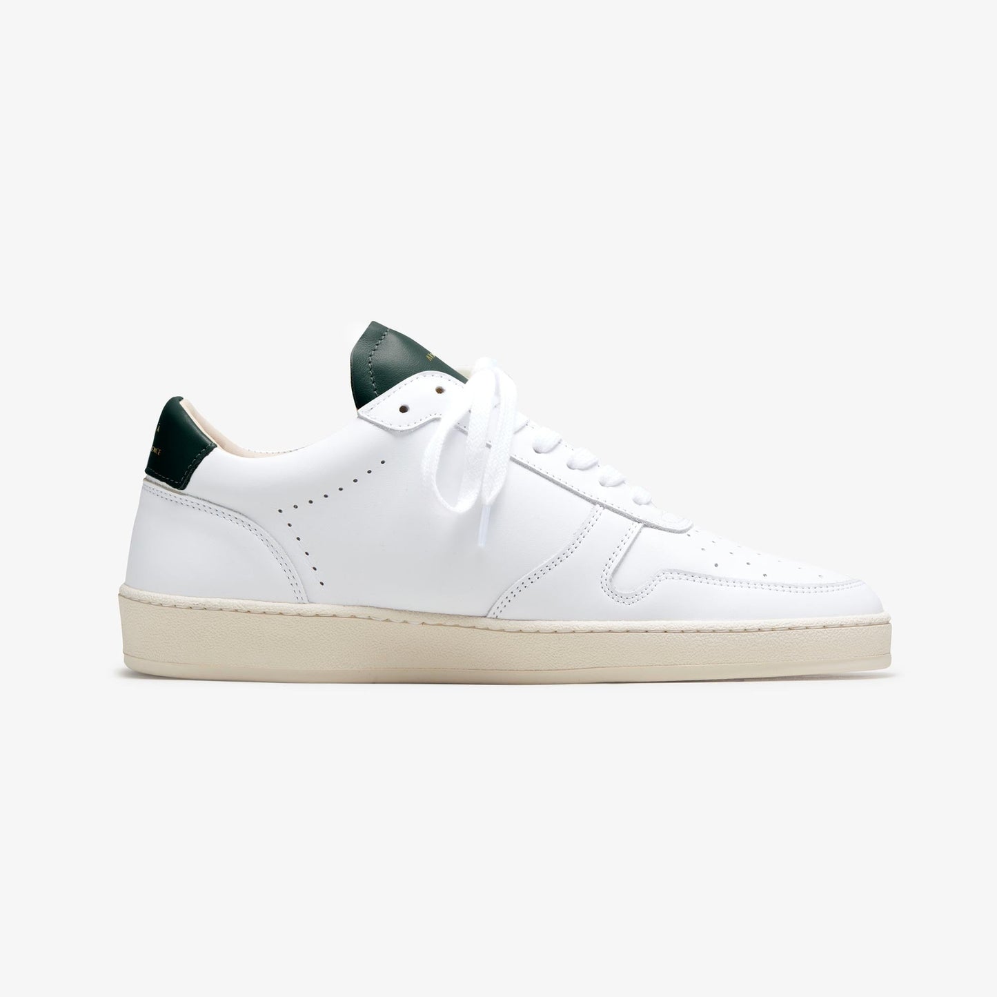 Baskets en cuir certifié | blanc "zsp23 apla nappa white - dark green"