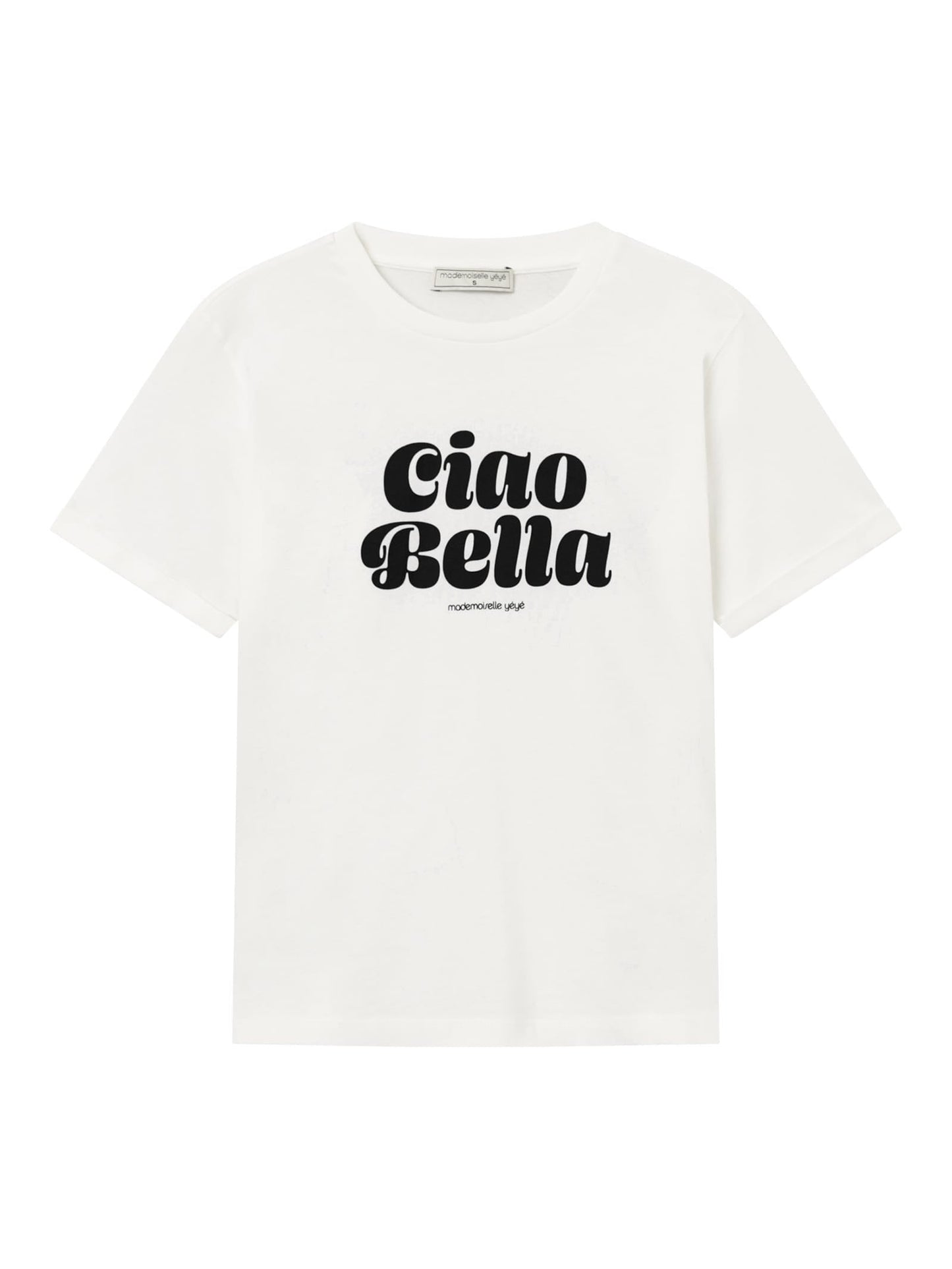 T-shirt en coton bio | blanc "ciao bella t-shirt - white"