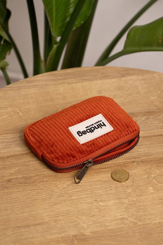 Porte-monnaie en coton biologique | rouge "lili velours brique"