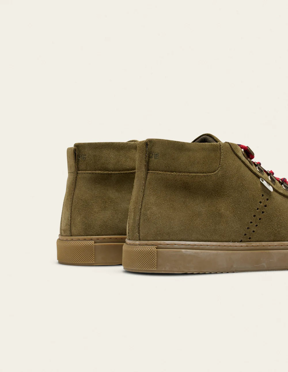 Baskets montantes en cuir certifié | kaki "christian"