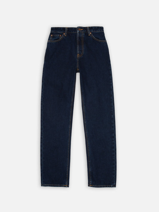 Jean droit en coton bio | bleu foncé "lofty lo indigo dipped"