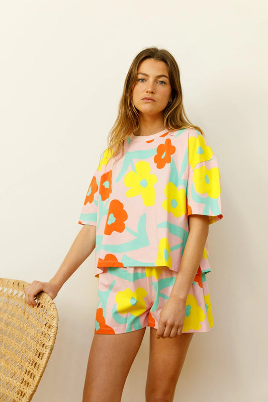 pyjama en coton bio | jaune "lorea"
