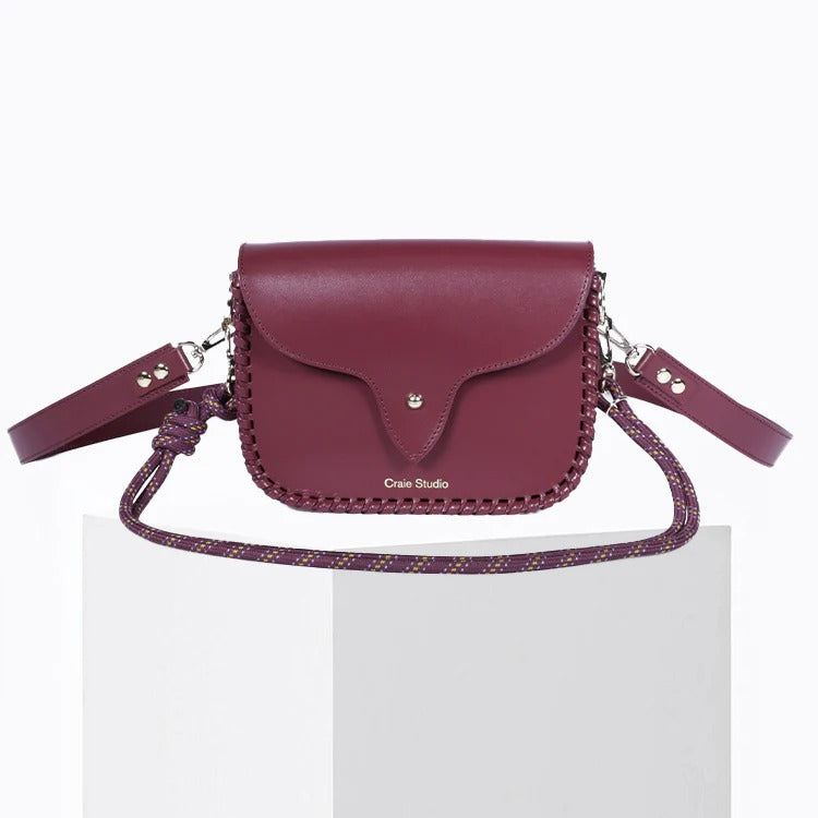 Sac à main en cuir certifié | prune "west - prune"
