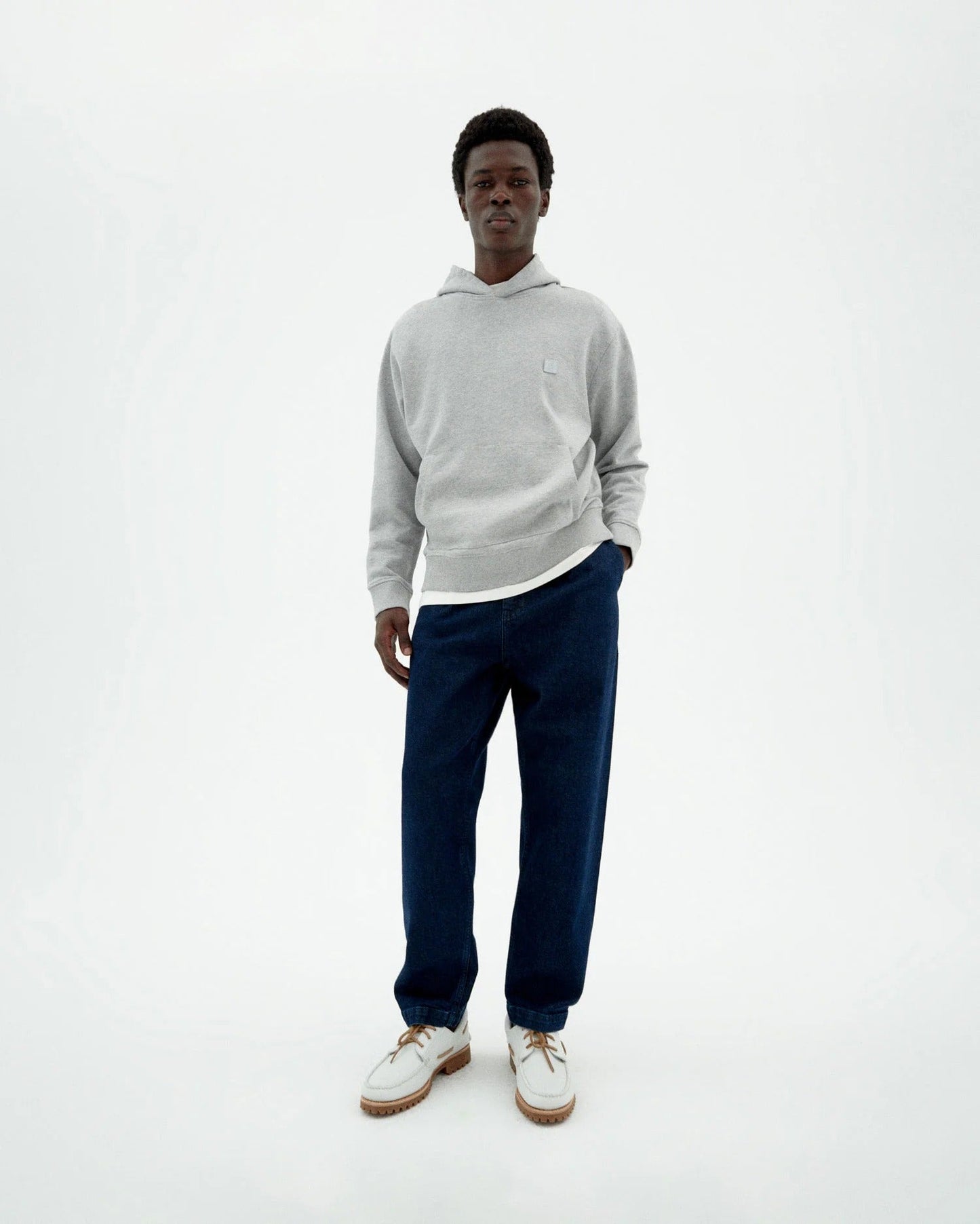 Pantalon denim large en coton biologique | bleu "denim medium wash wotan"