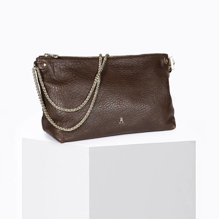 Sac à main cuir tannage végétal | marron "mallow - brun h25"