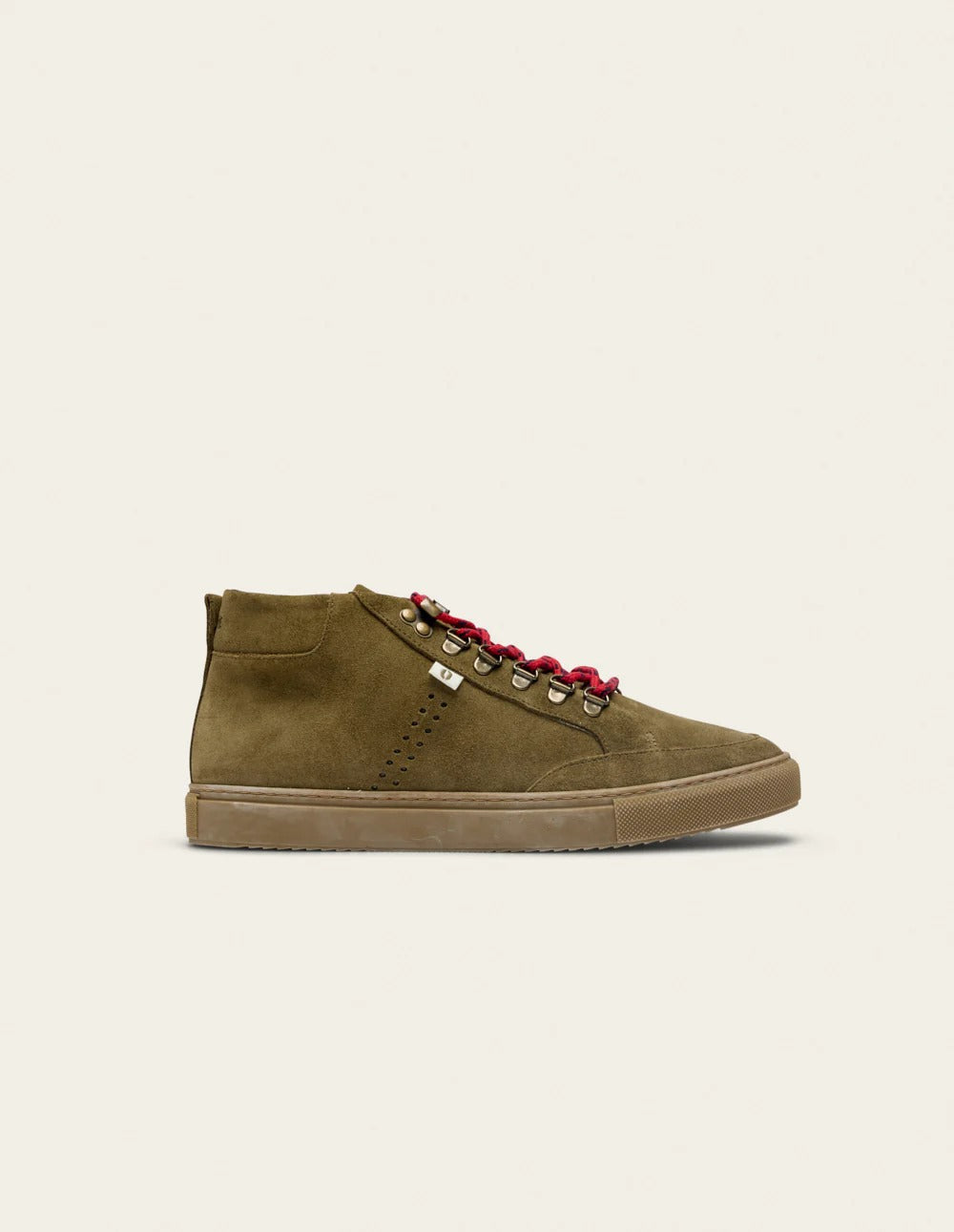 Baskets montantes en cuir certifié | kaki "christian"