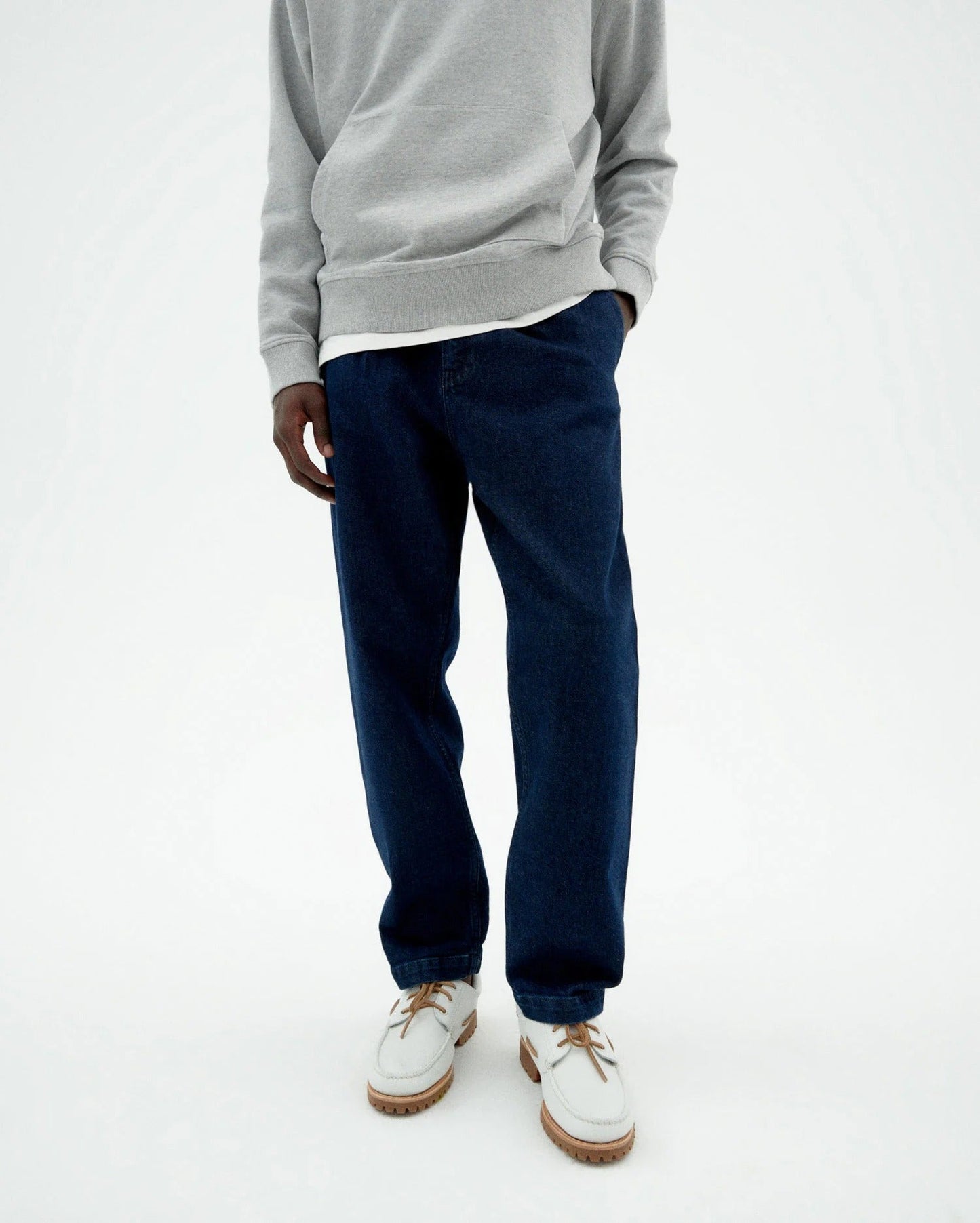 Pantalon denim large en coton biologique | bleu "denim medium wash wotan"