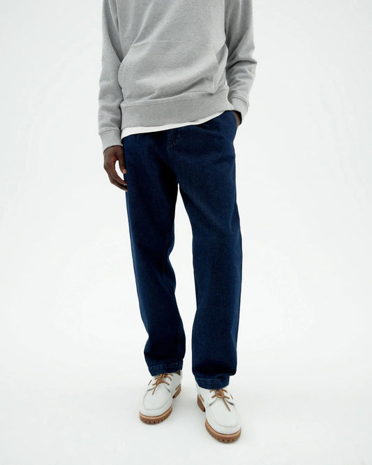 Pantalon denim large en coton biologique | bleu "denim medium wash wotan"