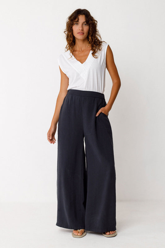Pantalon ample en tencel | noir "klodin trouser - black"