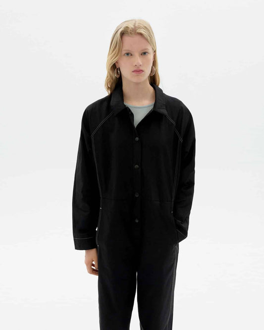 Combi-pantalon en coton bio | noir "black bonaire jumpsuit - black"