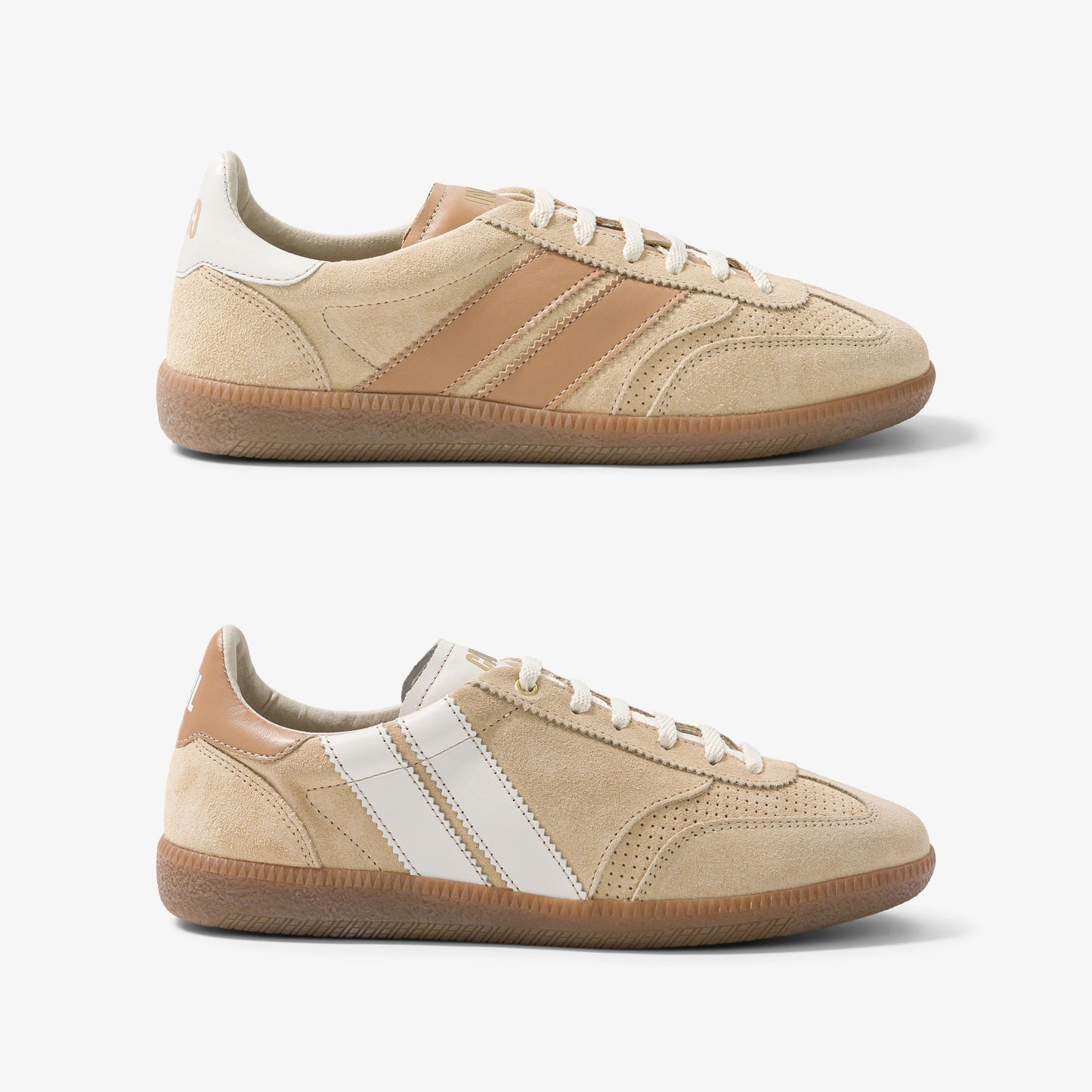 Baskets en cuir certifié | beige "sweet dune"