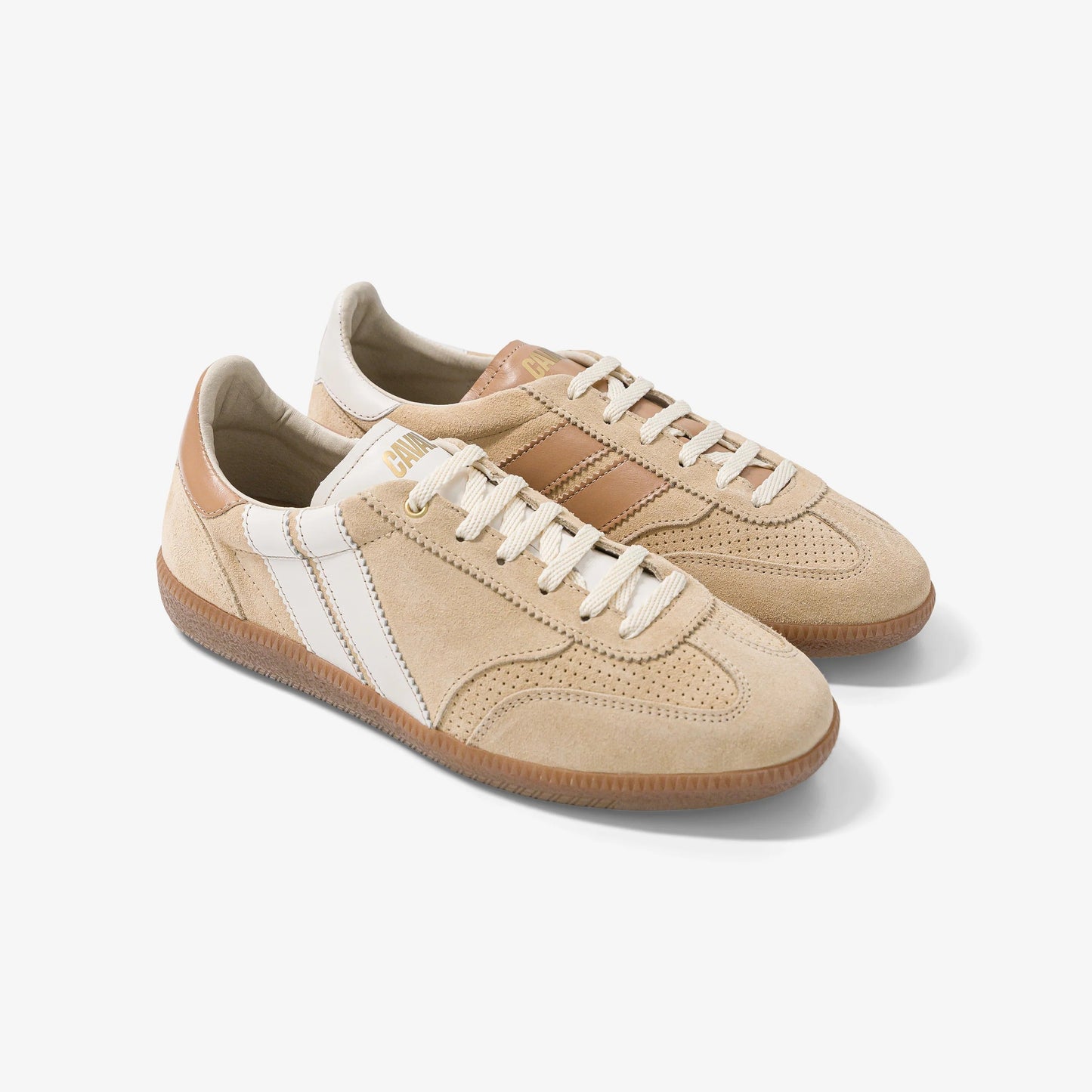 Baskets en cuir certifié | beige "sweet dune"