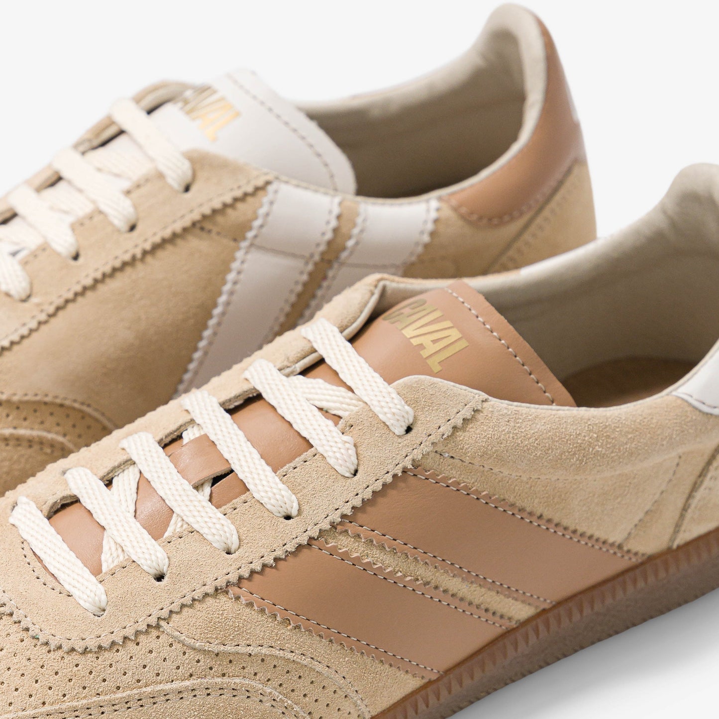 Baskets en cuir certifié | beige "sweet dune"